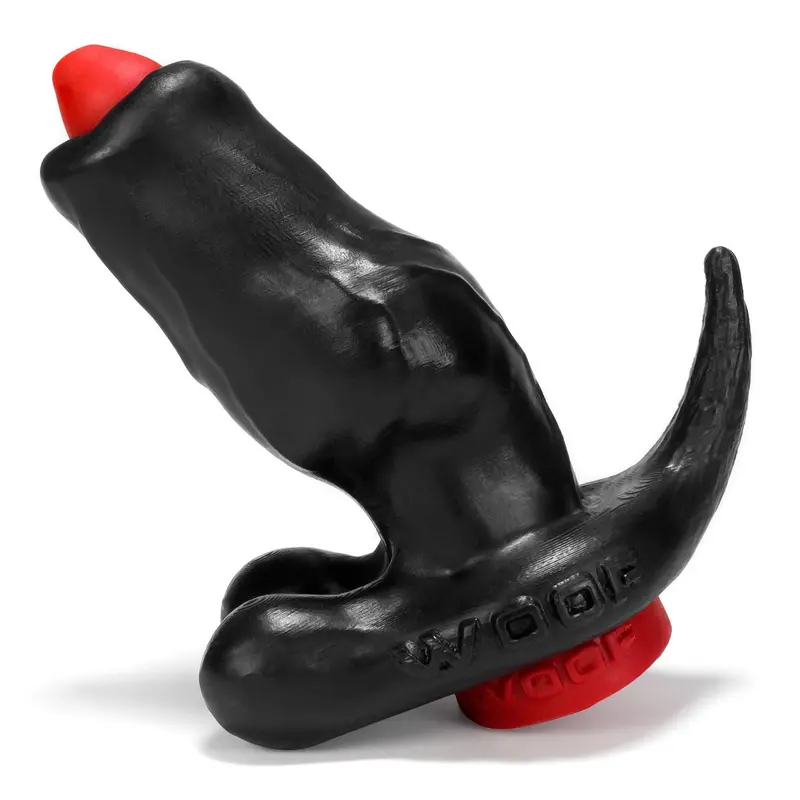 Woof Black/Red Hollow Plug W/Stopper. 1