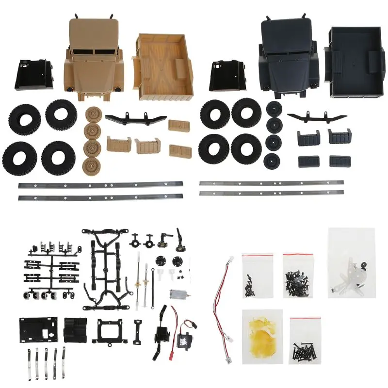 Wpl B14 1:16 4Wd 2.4G Rc Rock Car Crawler Military Truck Buggy Off Road Vehicles Diy Assembly 1