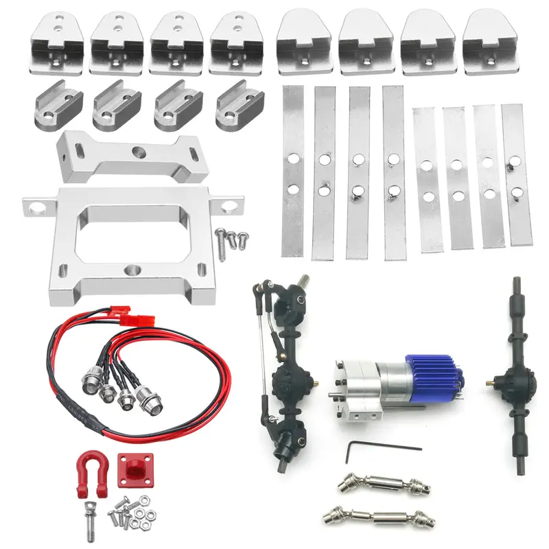 Wpl Metal Chassis+Silver Bridge Axle +370 Motor Transfer Gear Box For B14 B24 B24zh C14 C24 Rc Car 1