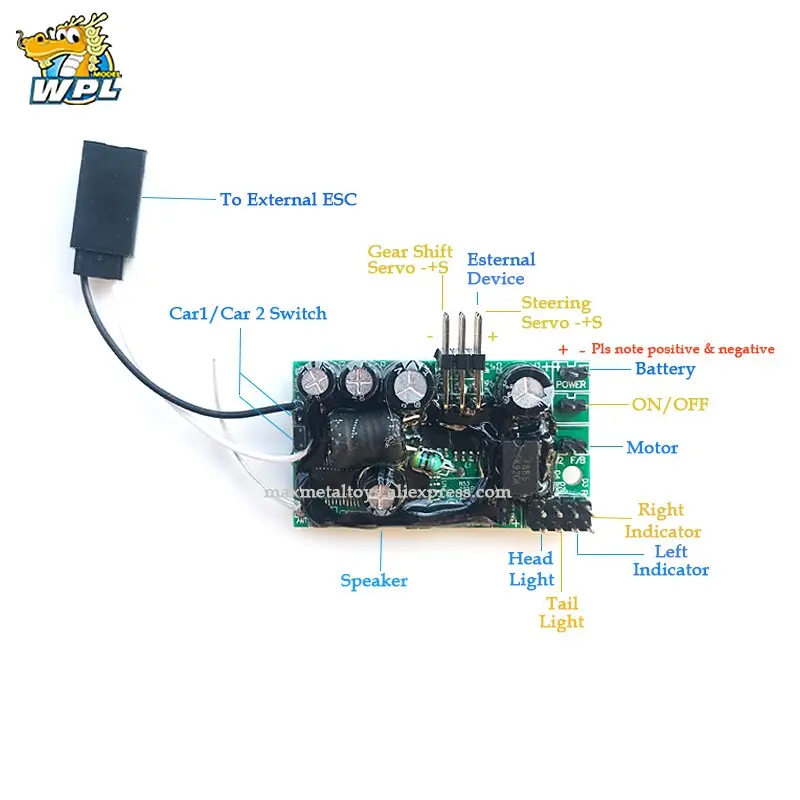 Wpl Upgrade Control Control Sound System V3 Transmitter Diy Receiver Board Horn Spare Part Accessories Replacement For Wpl Truck 2