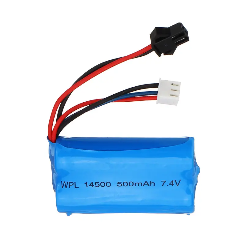 Wpl Upgraded 7.4V 500Mah 2S Li-Ipn Battery For B36 B24 1/16 Full Proportional Control Rc Vehicles 1