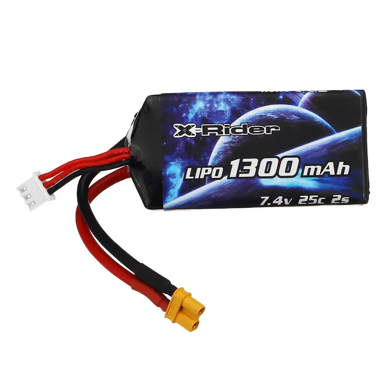 X-Rider Flamingo Upgraded 7.4V 1300Mah 25C 2S Lipo Battery For 1/8 Rc Tricycle Spare Parts 1
