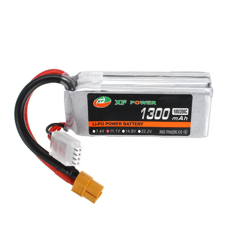 Xf Power 11.1V 1300Mah 100C/200C 3S Lipo Battery T60 Plug For Rc Racing Drone 1