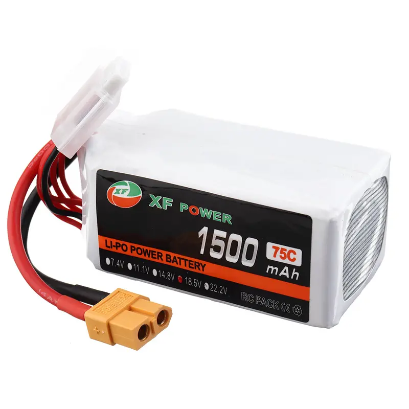 Xf Power 18.5V 1500Mah 75C 5S Lipo Battery Xt60 Plug For Fpv Racing Drone 1
