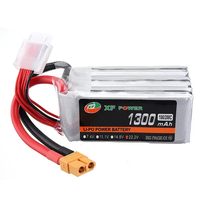 Xf Power 22.2V 1300Mah 100C/200C 6S Lipo Battery Xt60 Plug For Fpv Rc Racing Drone 1