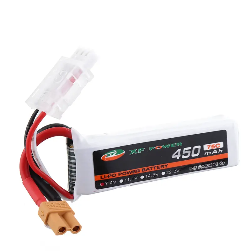 Xf Power 7.4V 450Mah 75C 2S Lipo Battery Xt30 Plug For Rc Fpv Racing Drone 1