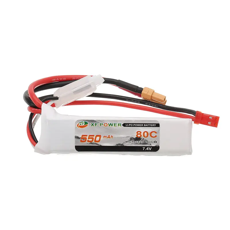 Xf Power 7.4V 550Mah 2S 80C Lipo Battery Jst Xt30 Plug For Aurora 90 100 1