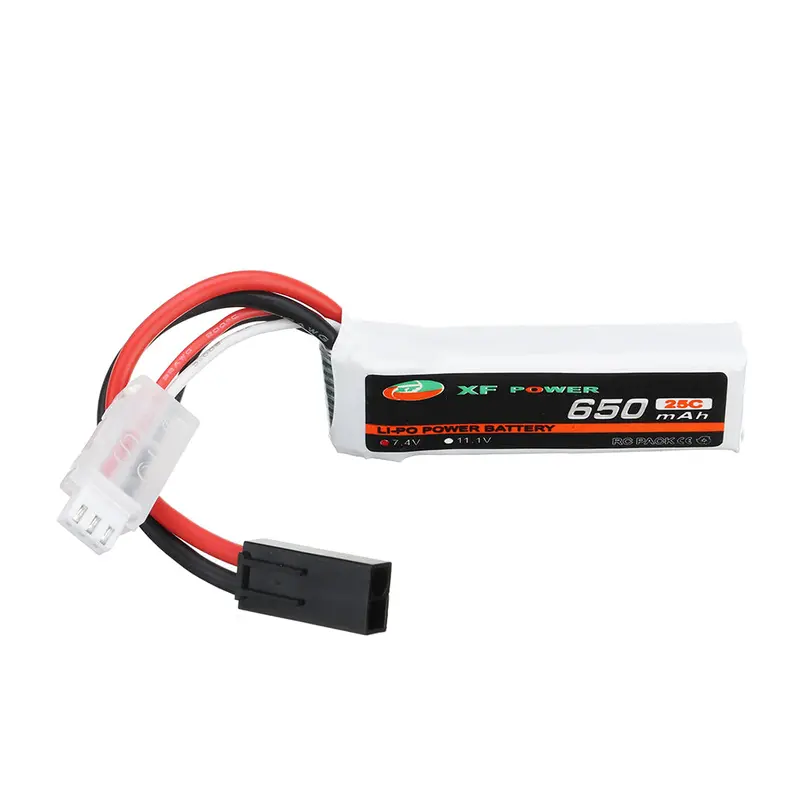 Xf Power 7.4V 650Mah 25C 2S Lipo Battery Small Tamiya Plug 1