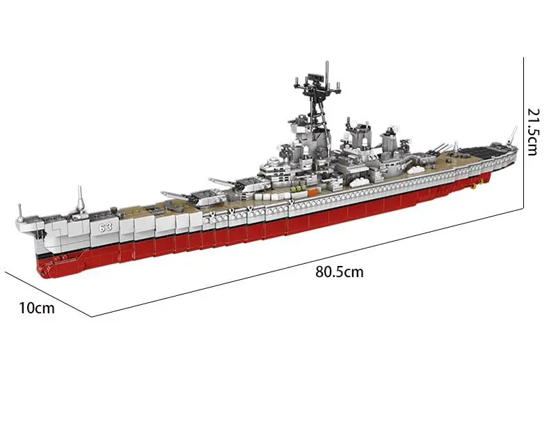 Xingbao 06030 Legoeds Army Military Moc Series The Missouri Battleship Model Building Kit Blocks Assembly Toys For Children Gift 2