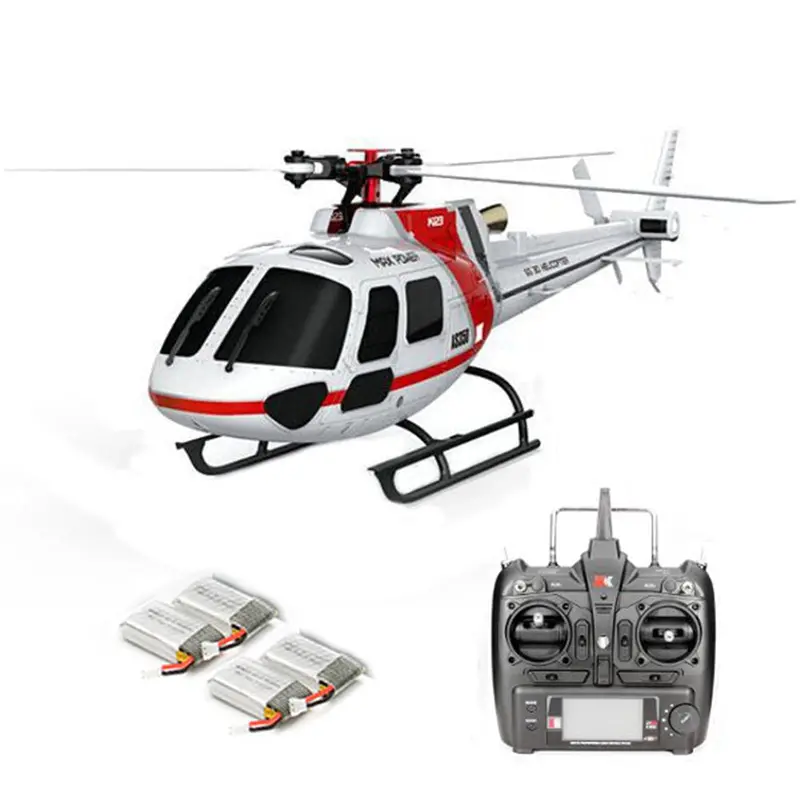 Xk K123 6Ch Brushless 3D6g System As350 Scale Rc Helicopter Compatible With Futab-A S-Fhss 4Pcs 3.7V 500Mah Lipo Battery 1