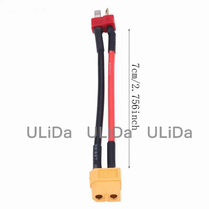 Xt60 / Xt-60 Female To Male T-Plug Adapter (Deans Style) Charger Cable 5Cm 12Awg 1