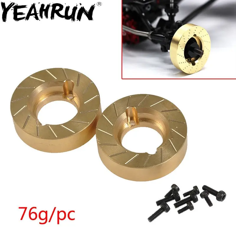 Yeahrun Heavy Metal Internal Wheel Weights Turning Copper Counterweight For Axial Scx10 Ii 90046 90047 1/10 Rc Car 1