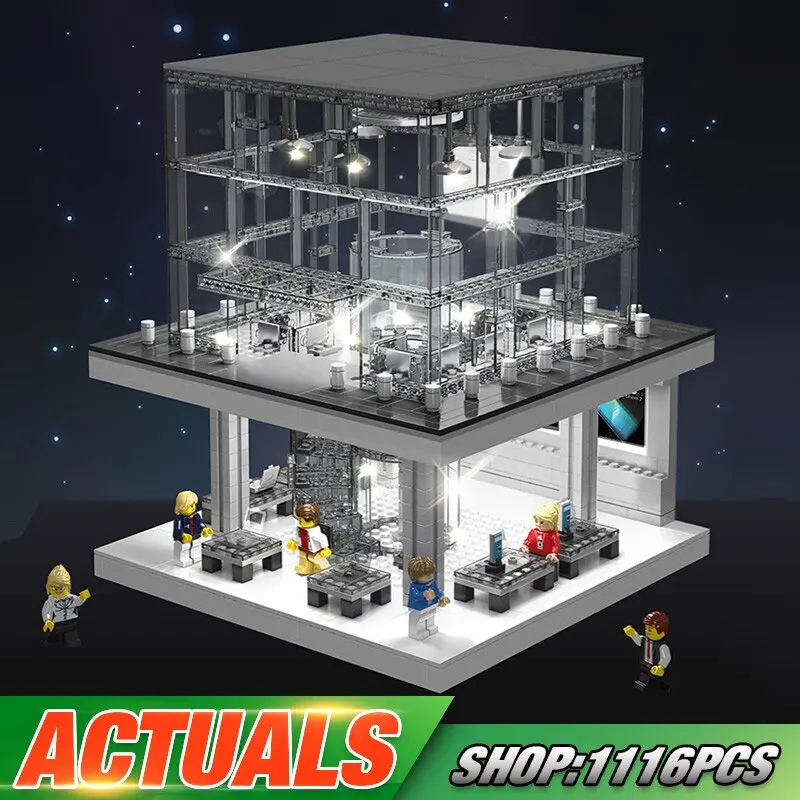 Yeshin Sd6900 City Street Building The Legoing Apple Store Assembly Toys Model Building Blocks Bricks Kits Kids Christmas Gift 1