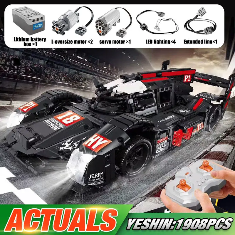 Yeshin Technic Car Model The Moc Legoing R18 Speed Race Motor Car Set Assembly Car Model Kids Christmas Gift Building Blocks Kit 1