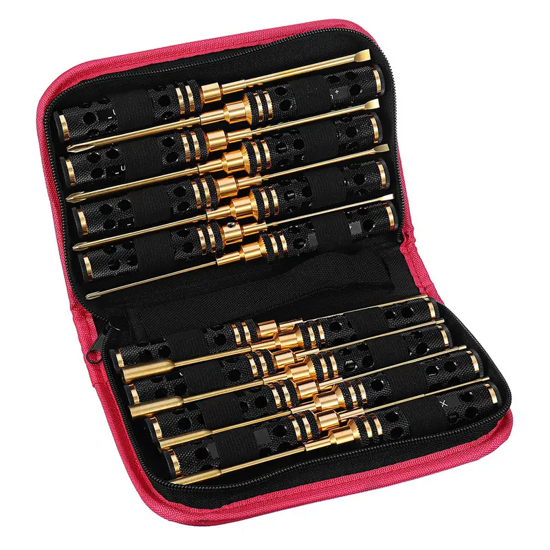 Yunzhong 16Pcs Hex Phillips Screw Flat Nut Screwdriver Repair Tool Set Box With Bag For Rc Model 1