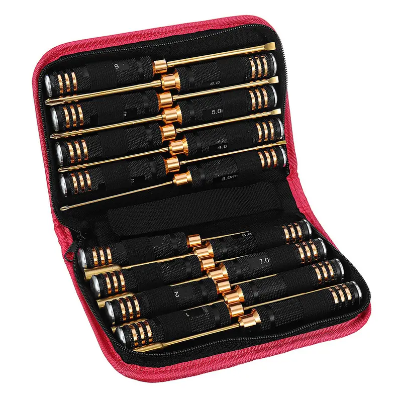 Yunzhong 16Pcs Hex Phillips Screw Nut Flat Screwdriver Tools Set With Bag For Rc Helicopter 1