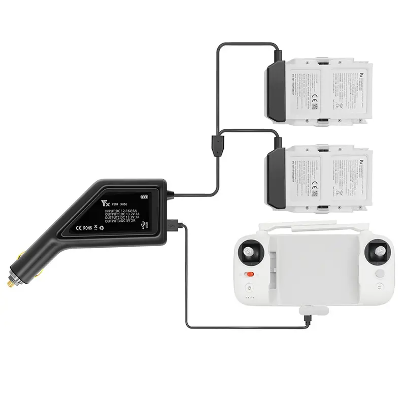 Yx 3-In-1 Dual Battery With Usb Remote Controller Car Charger Outdoor Smart Charging Device For Fimi X8 Se 1