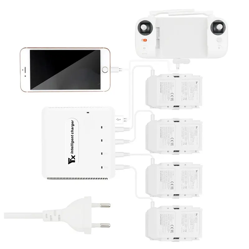 Yx 6-In-1 Multi Charging Hub Intelligent Battery Remote Control Phone Charger For Fimi X8 Se Rc Drone Quadcopter 1