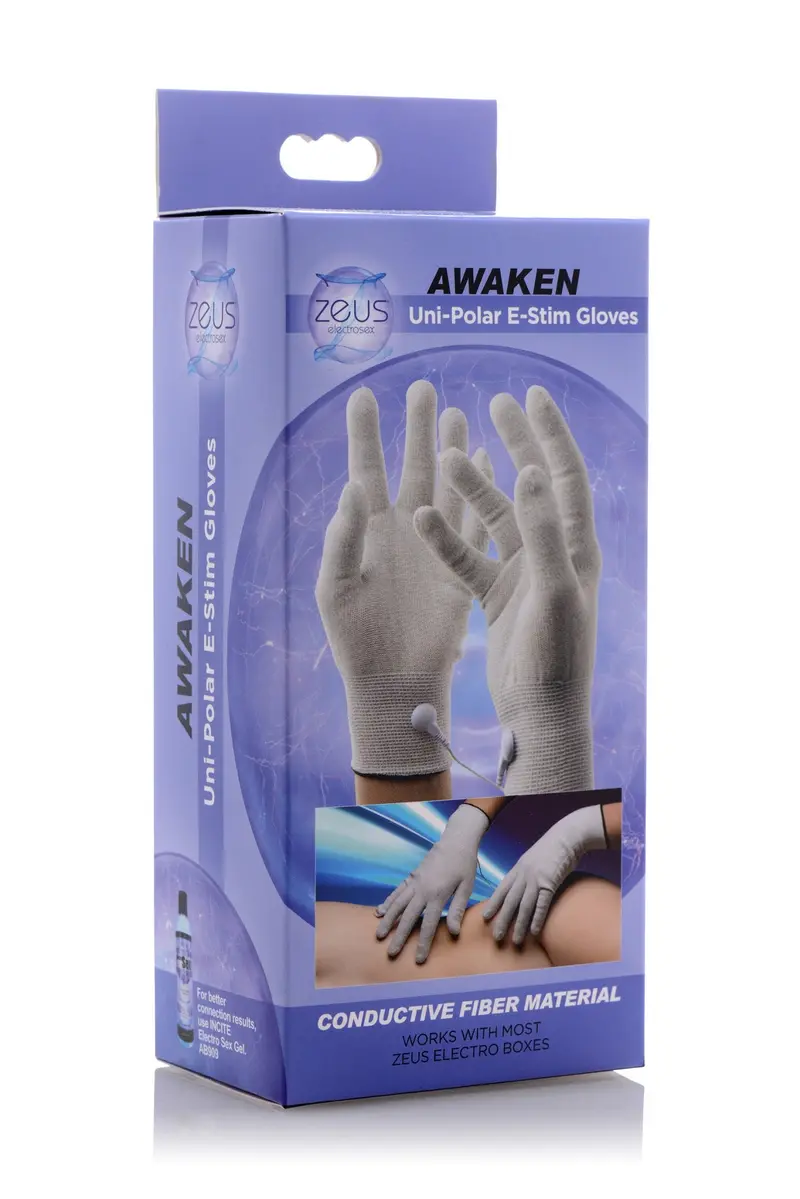 Zeus White Awaken Electro Stimulation Gloves. 1