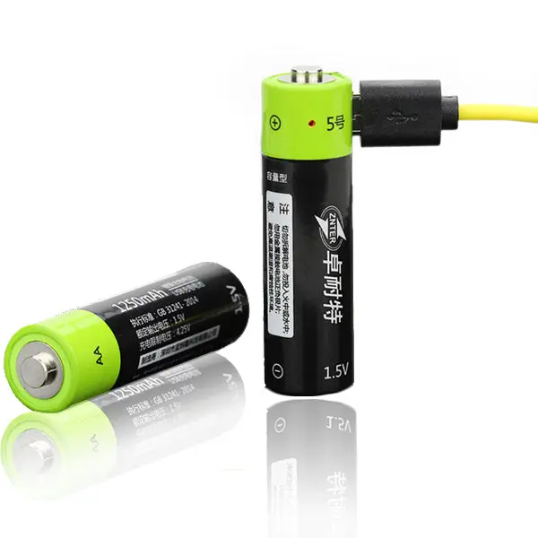 Znter 1.5V 1250Mah Usb Rechargeable  Aa Li-Po Battery 1