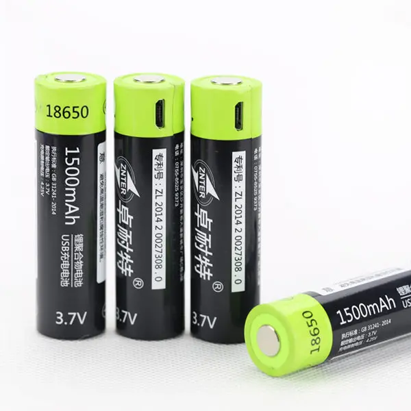 Znter 18650 3.7V 1500Mah Usb Rechargeable 18650 Lipo Battery 1