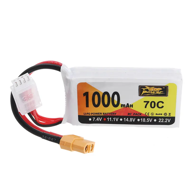 Zop Power 11.1V 1000Mah 70C 3S Lipo Battery Xt60 Plug For Jjrc M02 Rc Airplane 1