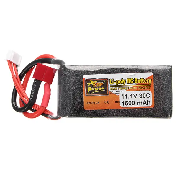 Zop Power 11.1V 1500Mah 3S 30C Lipo Battery T Plug 1