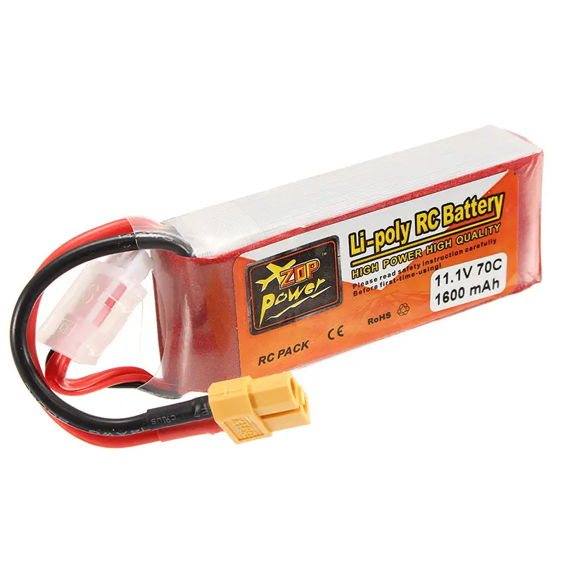 Zop Power 11.1V 1600Mah 70C 3S Lipo Battery Xt60 Plug 1