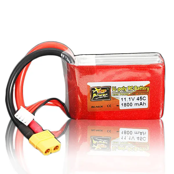 Zop Power 11.1V 1800Mah 3S 45C Lipo Battery Xt60 Plug 1