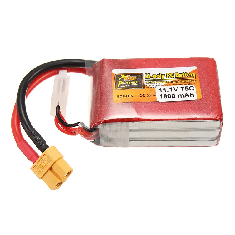 Zop Power 11.1V 1800Mah 75C 3S Lipo Battery Xt60 Plug For Fpv Rc Drone 1