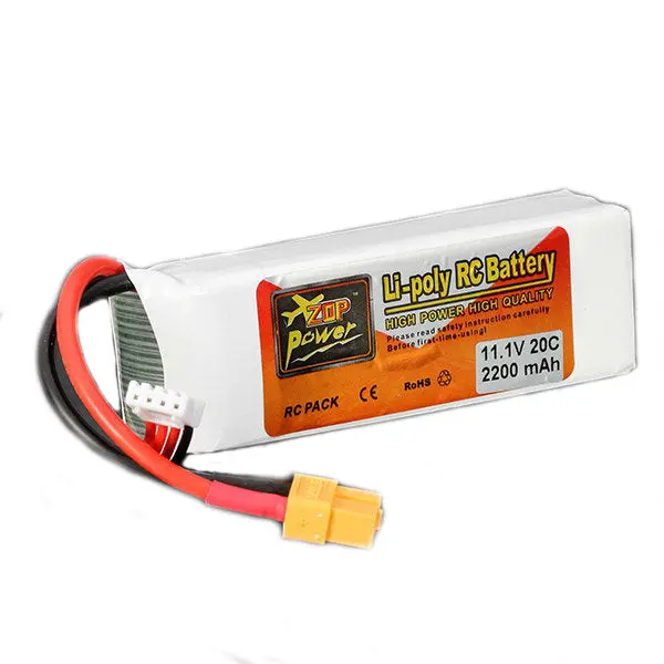 Zop Power 11.1V 2200Mah 3S 20C Lipo Battery Xt60 Plug 1