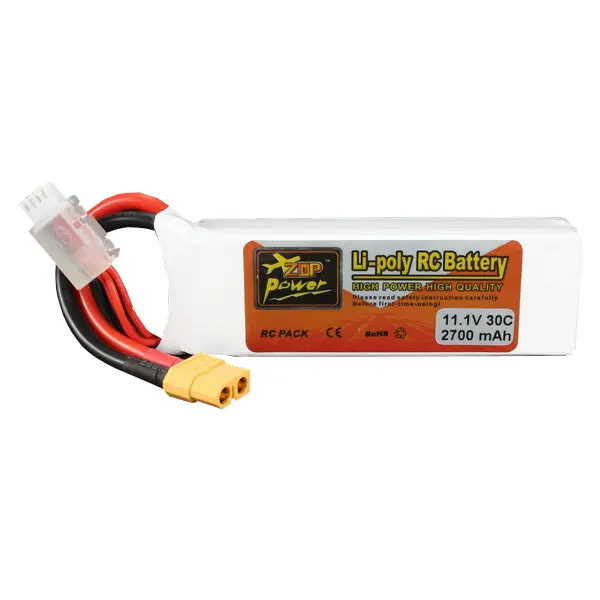 Zop Power 11.1V 2700Mah 3S 30C Lipo Battery Xt60 Plug 1