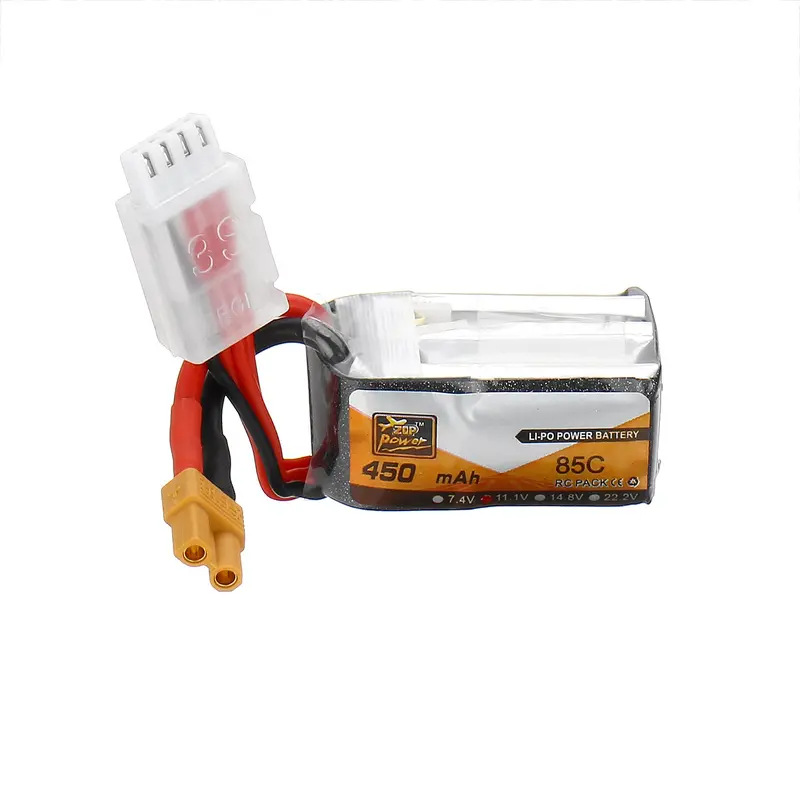 Zop Power 11.1V 450Mah 85C 3S Lipo Battery Xt30 Plug For Eachine Lizard95 Fpv Racer 1