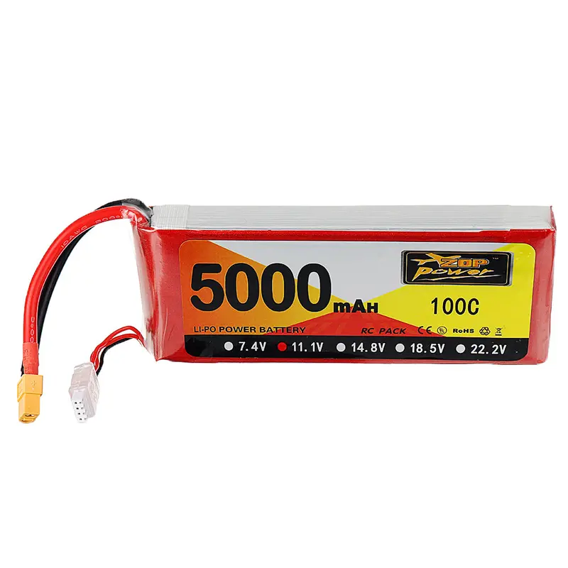 Zop Power 11.1V 5000Mah 100C 3S Lipo Battery Xt60 Plug For Rc Quadcopter Car Airplane 1