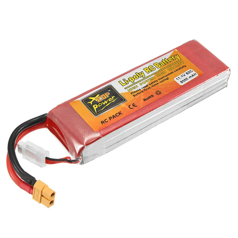 Zop Power 11.1V 5000Mah 60C 3S Lipo Battery Xt60 Plug For Rc Quadcopter Car Airplane 1