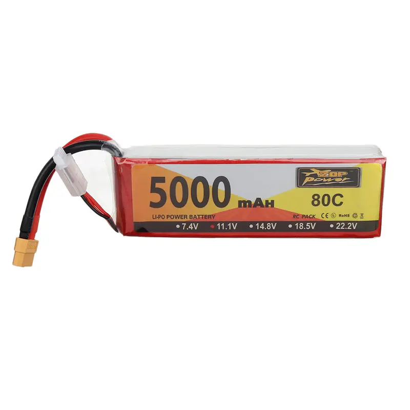 Zop Power 11.1V 5000Mah 80C 3S Lipo Battery Xt60 Plug For Rc Racing Drone 1