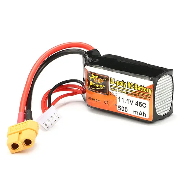 Zop Power 11.1V 500Mah 45C 3S Lipo Battery Xt60 Plug 1