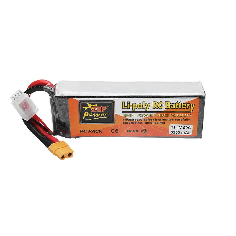Zop Power 11.1V 5200Mah 50C 3S Lipo Battery With Xt60 Plug For Rc Quadcopter 1