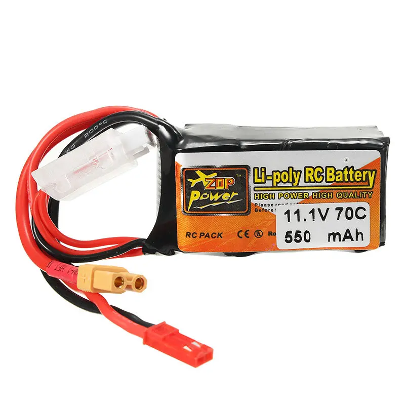 Zop Power 11.1V 550Mah 70C 3S Lipo Battery With Jst Xt30 Plug For Eachine Lizard95 Fpv Racer 1