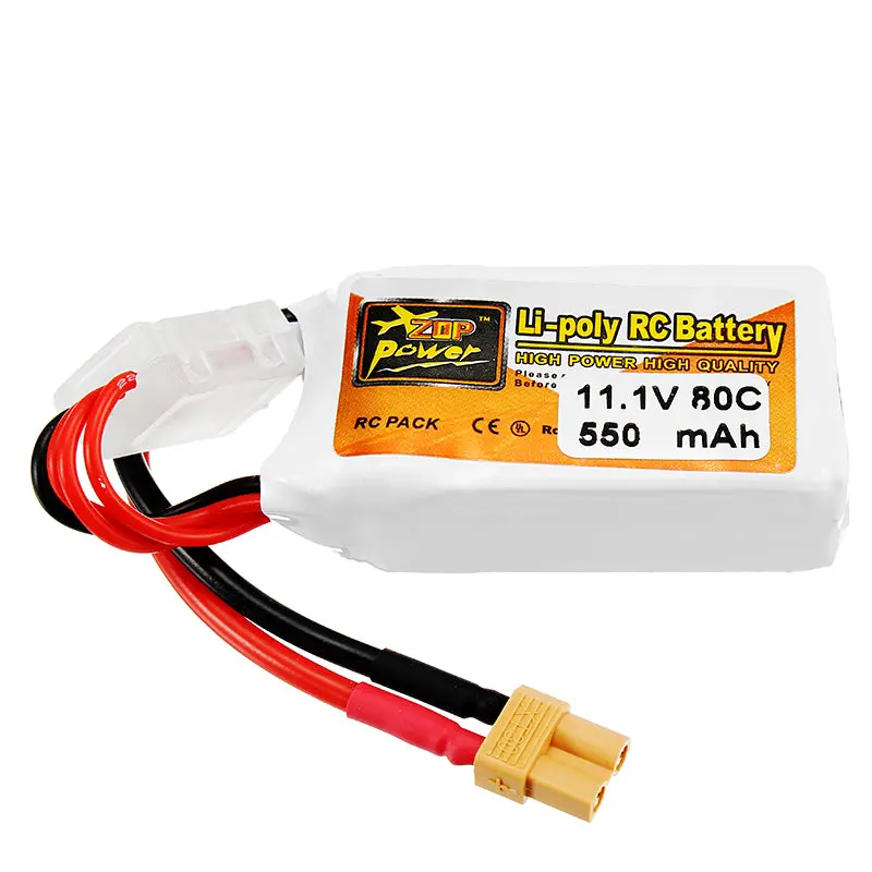 Zop Power 11.1V 550Mah 80C 3S Lipo Battery Xt30 Plug 1