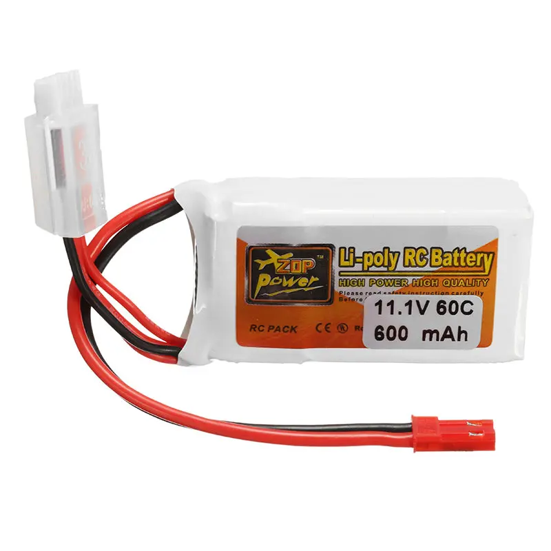 Zop Power 11.1V 600Mah 60C 3S Lipo Battery Jst Plug 1