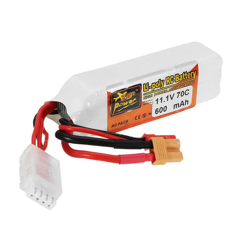 Zop Power 11.1V 600Mah 70C 3S Lipo Battery Jst Xt30 Plug For Eachine Lizard95 Fpv Racer 1