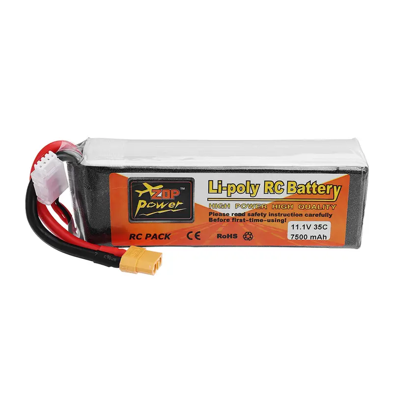 Zop Power 11.1V 7500Mah 35C 3S Lipo Battery Xt60 Plug For Rc Quadcopter Car 1