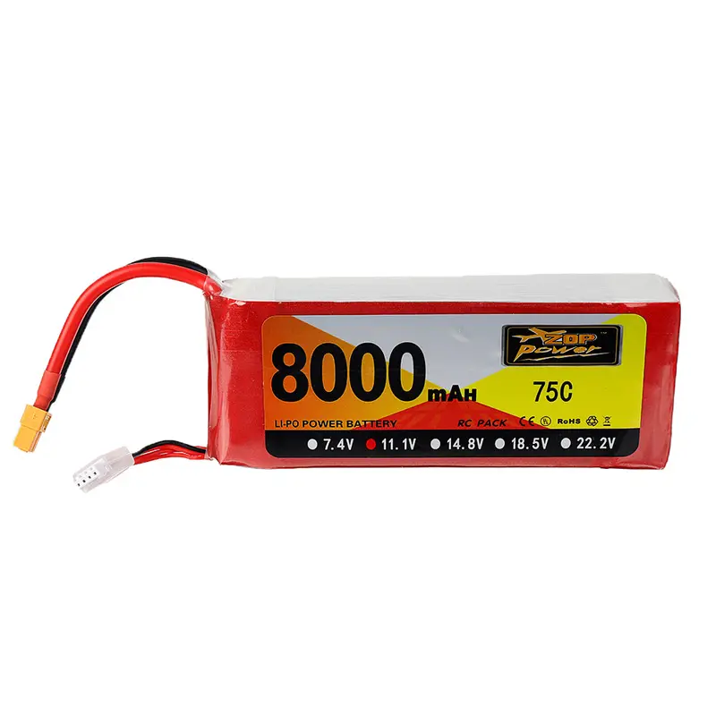 Zop Power 11.1V 8000Mah 75C 3S Lipo Battery Xt60 Plug For Rc Quadcopter Airplane Car 1