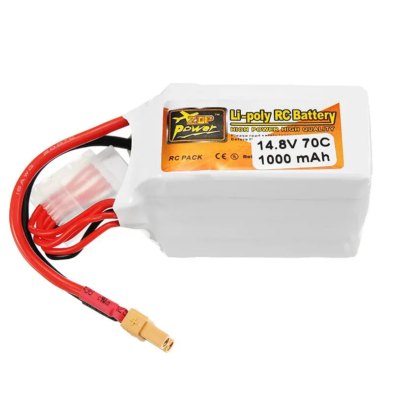 Zop Power 14.8V 1000Mah 70C 4S Lipo Battery Xt30 Plug For Rc Drone 1