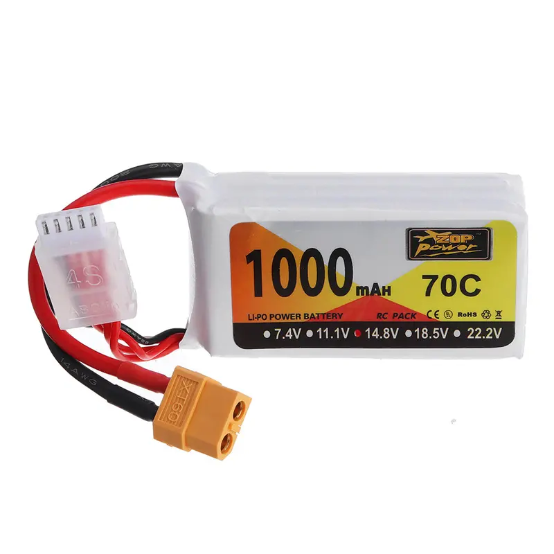 Zop Power 14.8V 1000Mah 70C 4S Lipo Battery Xt60 Plug For Geprc Cinerun Hd3 3 Inch 3-4S Cinewhoop 1