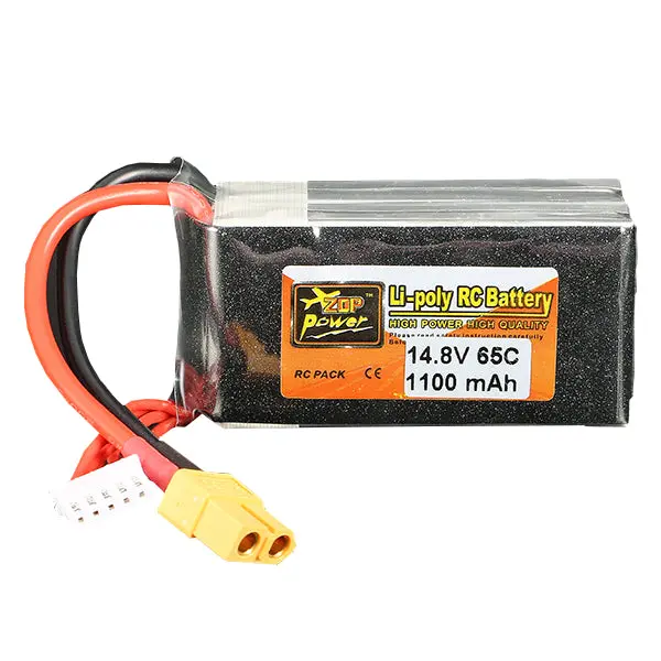 Zop Power 14.8V 1100Mah 65C 4S Lipo Battery Xt60 Plug 1