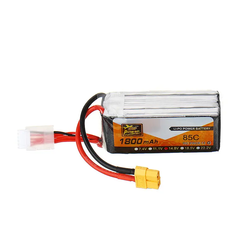 Zop Power 14.8V 1800Mah 85C 4S Lipo Battery Xt60 Plug For Fpv Rc Drone 1