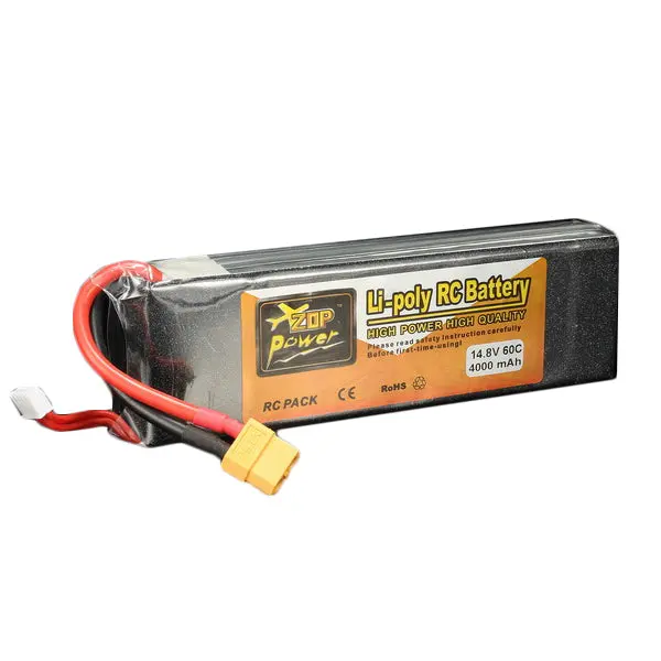 Zop Power 14.8V 4000Mah 4S 60C Lipo Battery Xt60 Plug 1