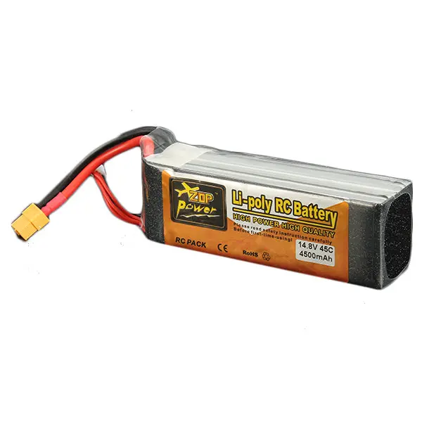 Zop Power 14.8V 4500Mah 4S 45C Lipo Battery Xt60 Plug 1